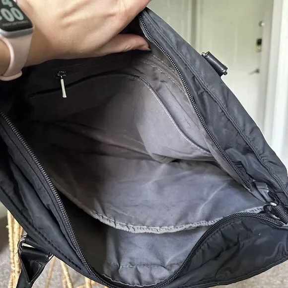 Hedgren Stella Laptop Tote Bag Diamond Quilted Carry On Purse In Black - Picture 11 of 12